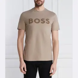 BOSS: Коричневая футболка 