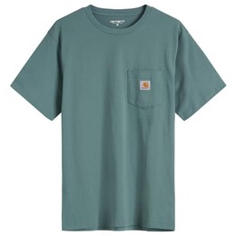 Carhartt WIP: Серебристая футболка 