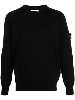 Stone Island: Чёрный свитер  Compass