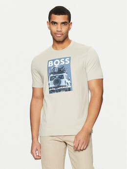 BOSS: Бежевая футболка 