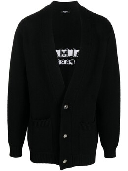 Balmain: Чёрный кардиган 