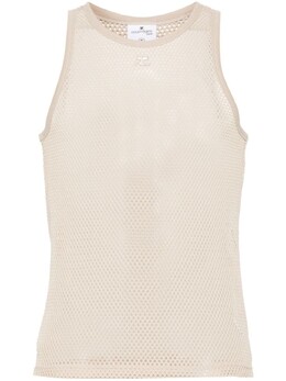 Courreges: Футболка в сетку 