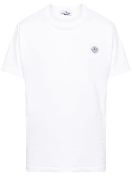 Stone Island: Белая футболка  Compass
