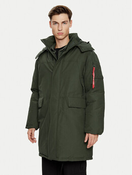 Alpha Industries: Зелёный пуховик 
