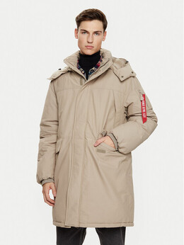 Alpha Industries: Коричневый пуховик 