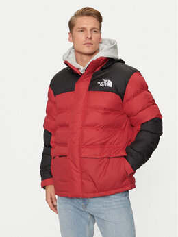 The North Face: Красный пуховик 