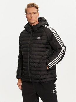 Adidas: Чёрный пуховик 