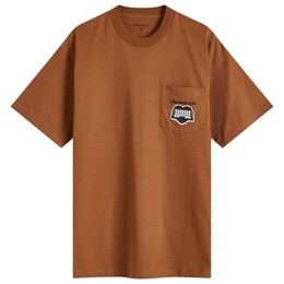Carhartt WIP: Коричневая футболка 