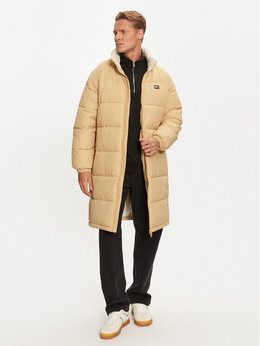 Tommy Jeans: Бежевый пуховик 
