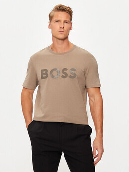 BOSS: Бежевая футболка 