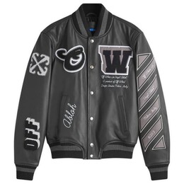 Off-White: Кожаная куртка 