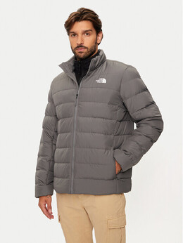 The North Face: Серый пуховик 