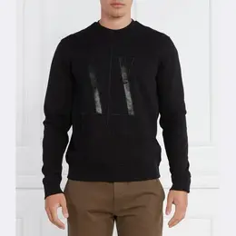 Armani Exchange: Чёрная толстовка 