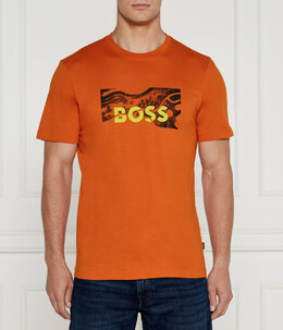 BOSS Orange: Оранжевая футболка 