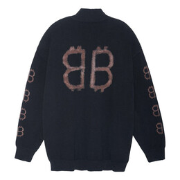 Balenciaga: Чёрный свитер 
