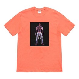 Supreme: Оранжевая футболка  Tupac Hologram