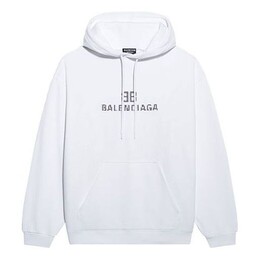 Balenciaga: Белая толстовка  BB