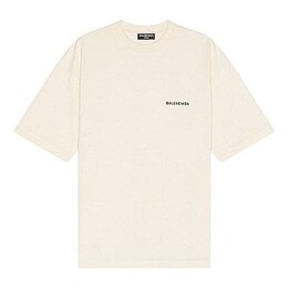 Balenciaga: Бежевая футболка 