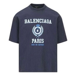 Balenciaga: Футболка  Navy с коротким рукавом
