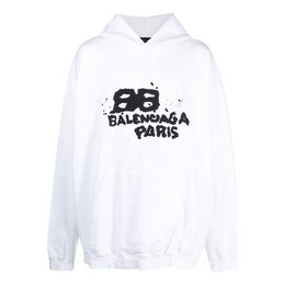Balenciaga: Белая толстовка  BB
