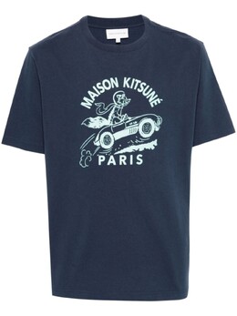 Maison Kitsuné: Синяя футболка 