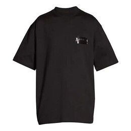 Balenciaga: Чёрная футболка 