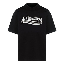 Balenciaga: Чёрная футболка 