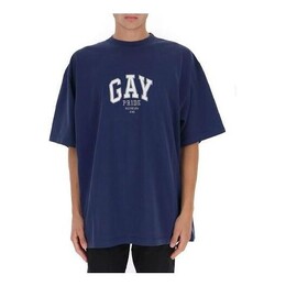 Balenciaga: Синяя футболка  Pride
