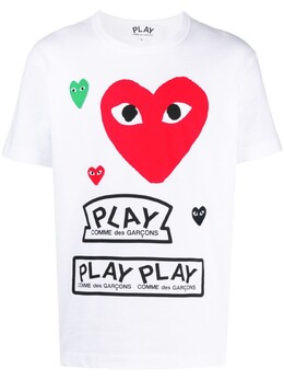 Comme Des Garçons Play: Белая футболка 