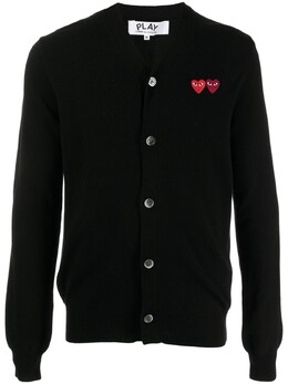 Comme Des Garçons Play: Чёрный кардиган  Double Heart