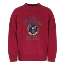 Balenciaga: Красный свитер  College