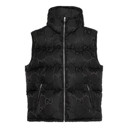 Gucci: Чёрный жилет  GG