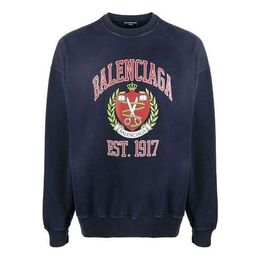 Balenciaga: Свитер  College с принтом