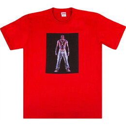 Supreme: Красная футболка  Tupac Hologram