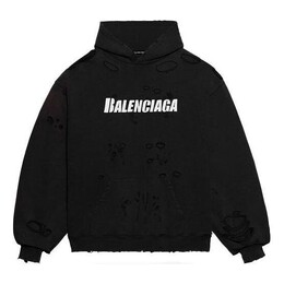 Balenciaga: Чёрная толстовка 