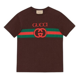 Gucci: Хлопковая футболка  Interlocking G