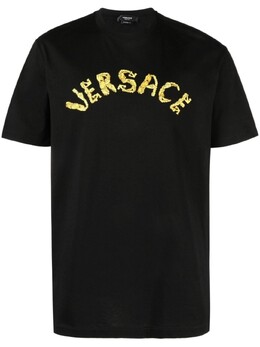 Versace: Чёрная футболка  Baroque
