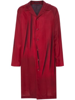 Yohji Yamamoto: Пальто с абстрактным принтом 