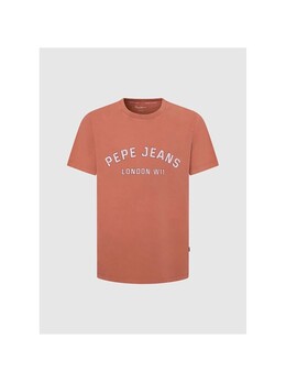 Pepe Jeans: Коричневая футболка 