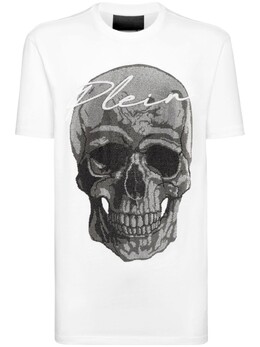Philipp Plein: Белая футболка  Skull
