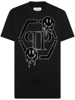Philipp Plein: Футболка  Smile со стразами