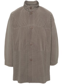 Homme Plissé Issey Miyake: Зелёное пальто 