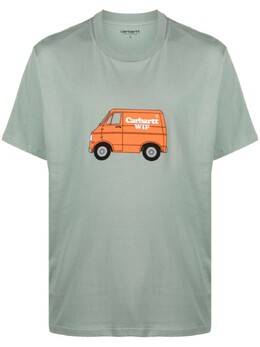 Carhartt WIP: Зелёная футболка 