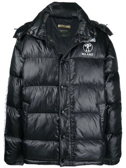 Moschino: Пуховик с капюшоном 