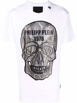 Philipp Plein: Белая футболка  Skull