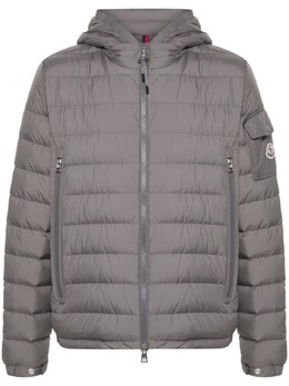 Moncler: Серый пуховик 