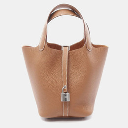 Hermes: Коричневая сумка-шоппер 