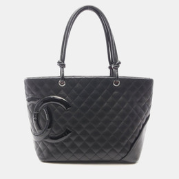 Chanel: Чёрная сумка-шоппер 