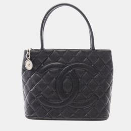 Chanel: Чёрная сумка-шоппер 