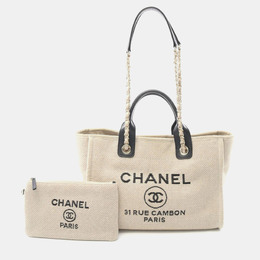 Chanel: Бежевая сумка-шоппер 
